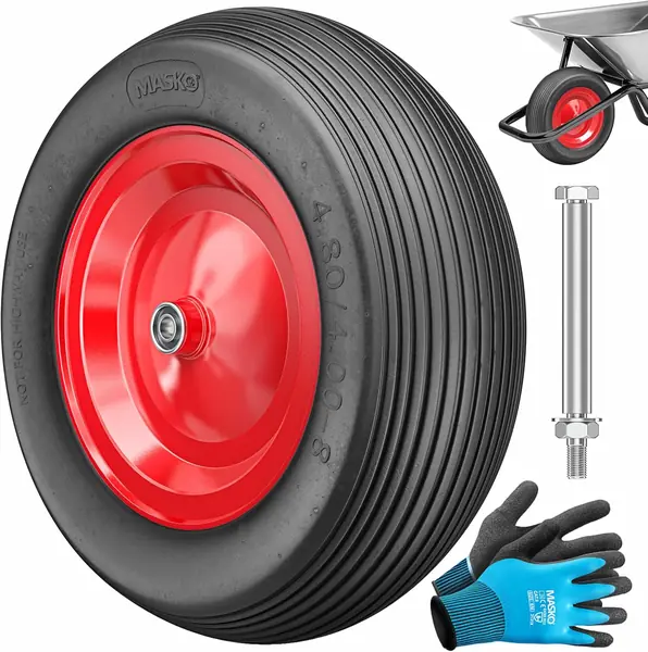 PU Schubkarrenrad Vollgummi 200 kg 4.80/4.00-8 Ø 390mm